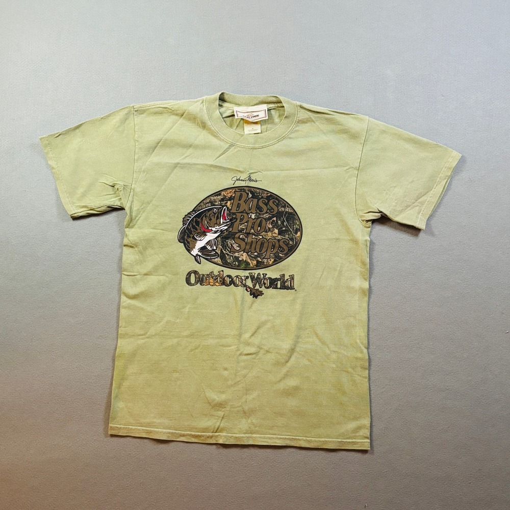 Bass Pro Shops Johnny Morris Outdoor World Team Realtree T-Shirt Mens M Green